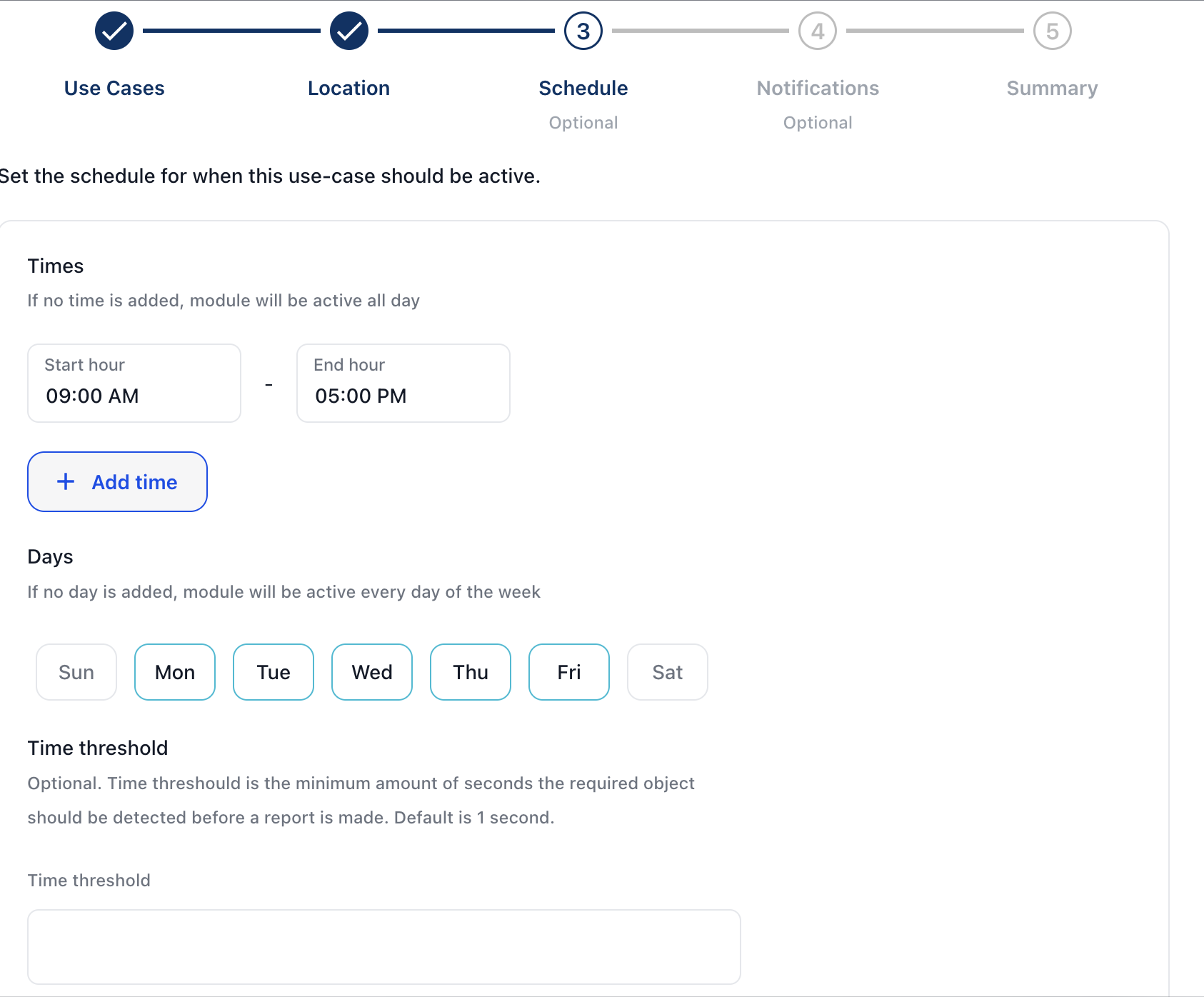 Schedule Configuration
