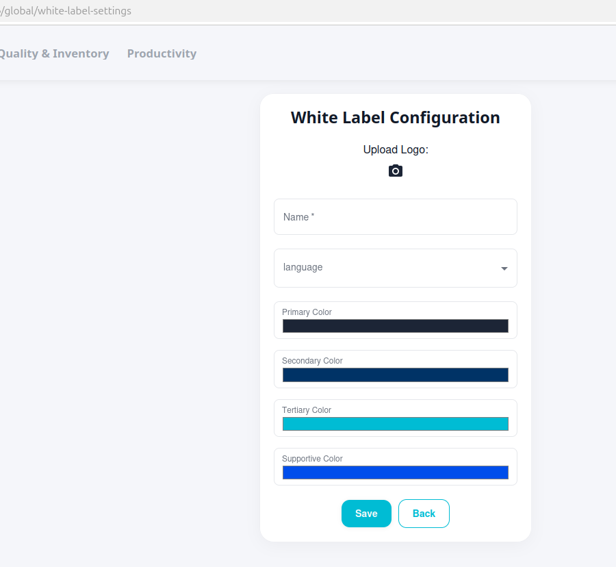 White Label Settings