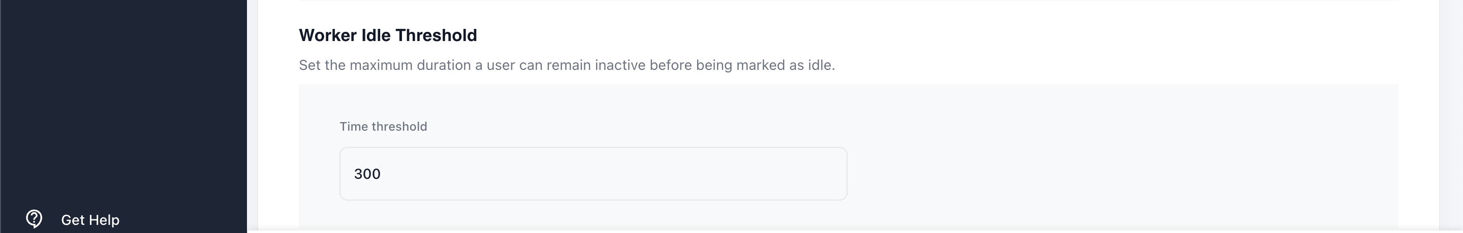 Worker idle threshold